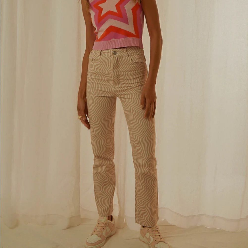 Peppermayo Electric Avenue Pants Neutral Wave Nwt 2